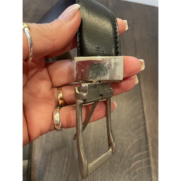 Ermenegildo Zegna Reversible Black/Brown Dress Belt Size 37-33" w/Silver Buckle - Picture 4 of 11